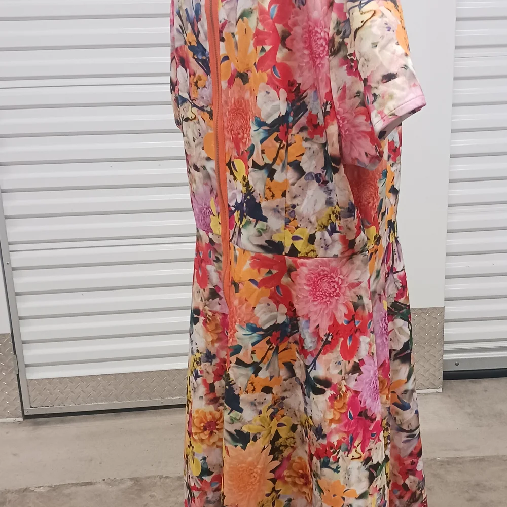 3/$20 💰 Modamix Womens Midi Dress Flutter Sleeve Summer Colorful Bright 18W - Picture 3 of 5